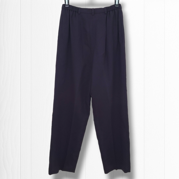 Talbots Women's Vintage Purple Pleated Wool Straight Leg Pants Size 4 Petite - Picture 5 of 12